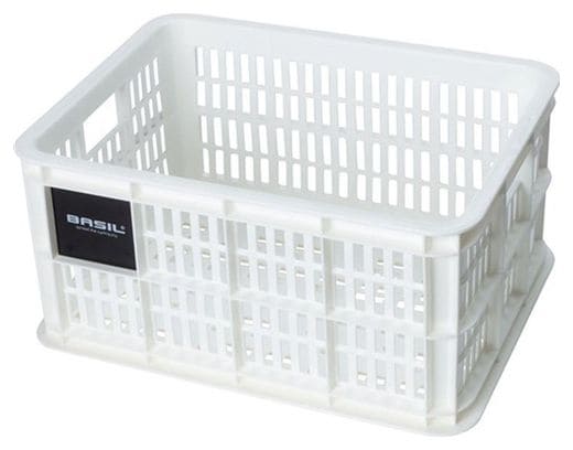 BASIL Caisse À Vélo Petite 17.5 Litres 29 X 39 X 20 Cm - Bright Blanc