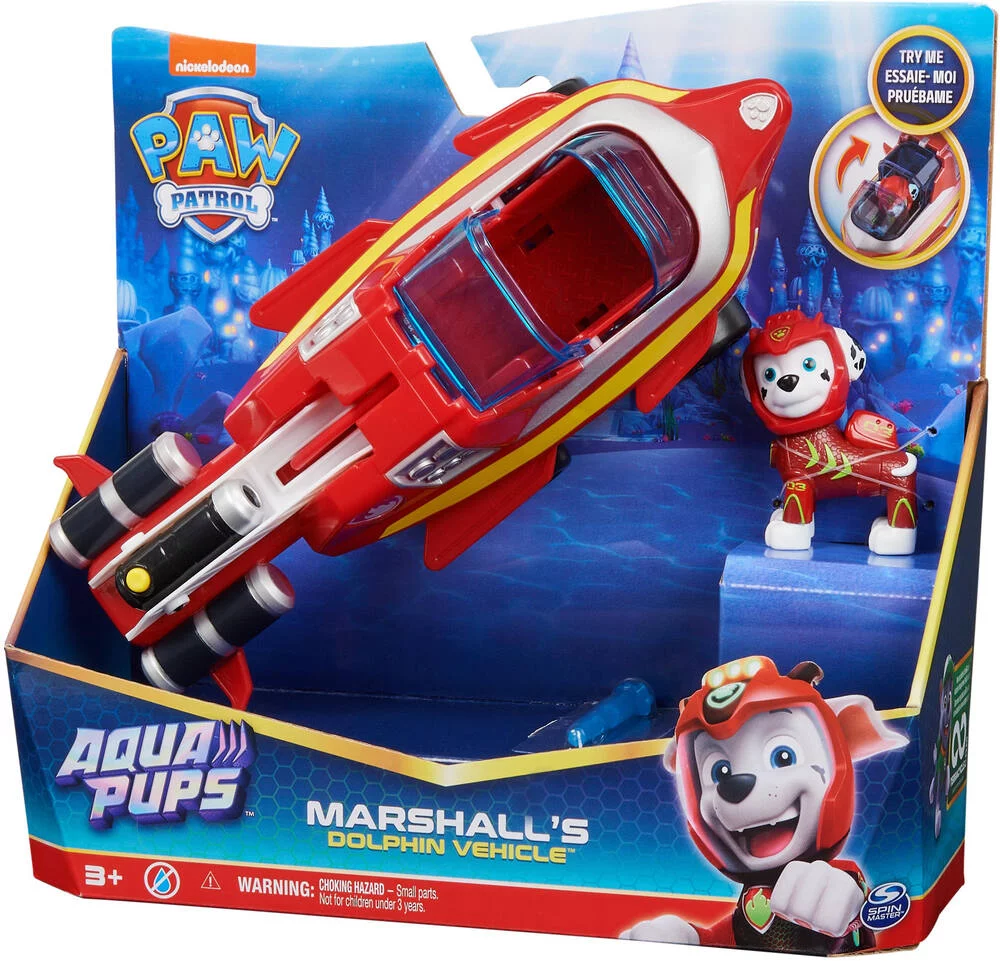 PAT'PATROUILLE -VEHICULE ET  FIGURINE MARCUS AQUA PUPS