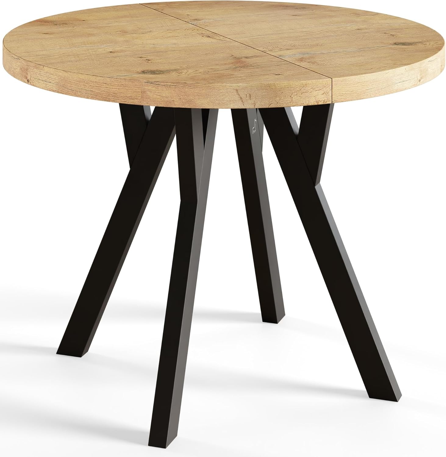 Runder Esstisch ausziehbar – Moderner Wohnzimmertisch und Küchentisch – Tisch mit Stabile Konstruktion, Durchmesser 80 cm - 130 cm - Farbe Lancelot - Kollektion OVO