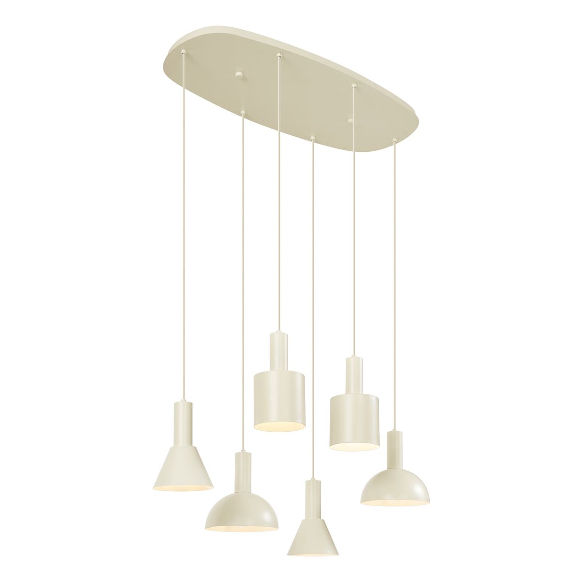 Scandinavische hanglamp creme 6-lichts - Biles