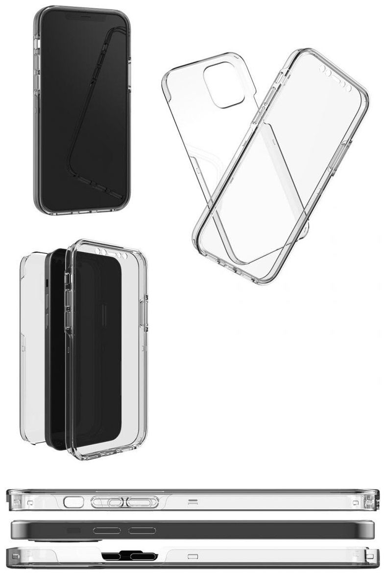 2in1 iPhone 13 Pro 360° Clear Full Protection Cover Hülle   Displayschutz (1175TCC01) - Transparent