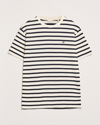 GANT Waffle Textured Striped T-Shirt Rich Blue