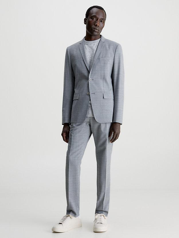Blazer de lã elástica com corte justo
