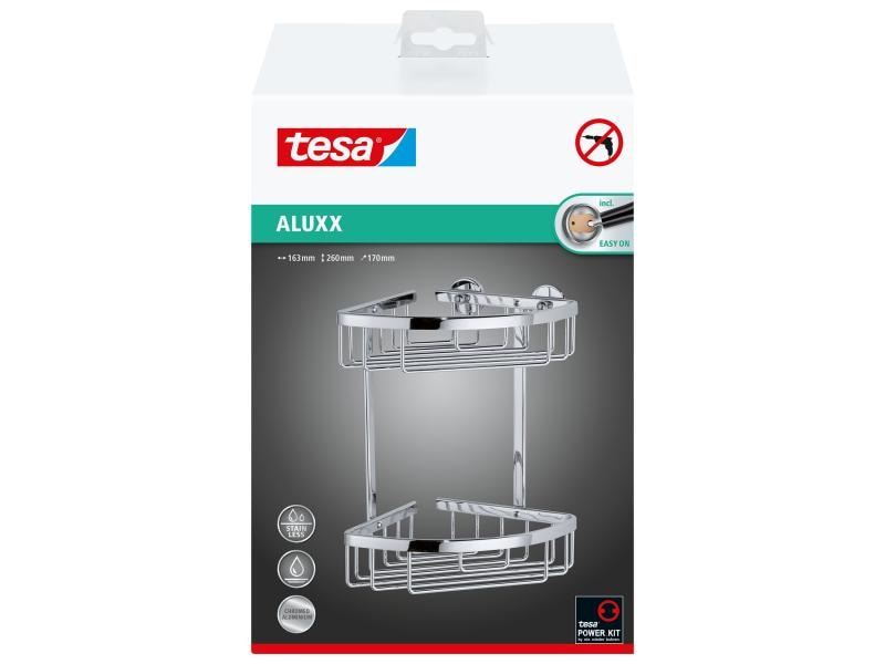 tesa Bad-Utensilienhalter Aluxx Eckablagekorb, zweistöckig Duschmittelhalter