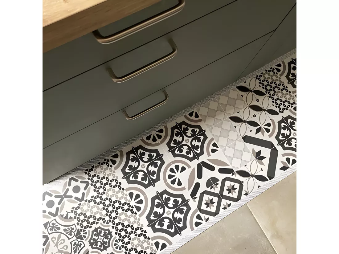 Tapis Vinyle Médium bis l 50xL200cm - Naples Taupe - Vinyle