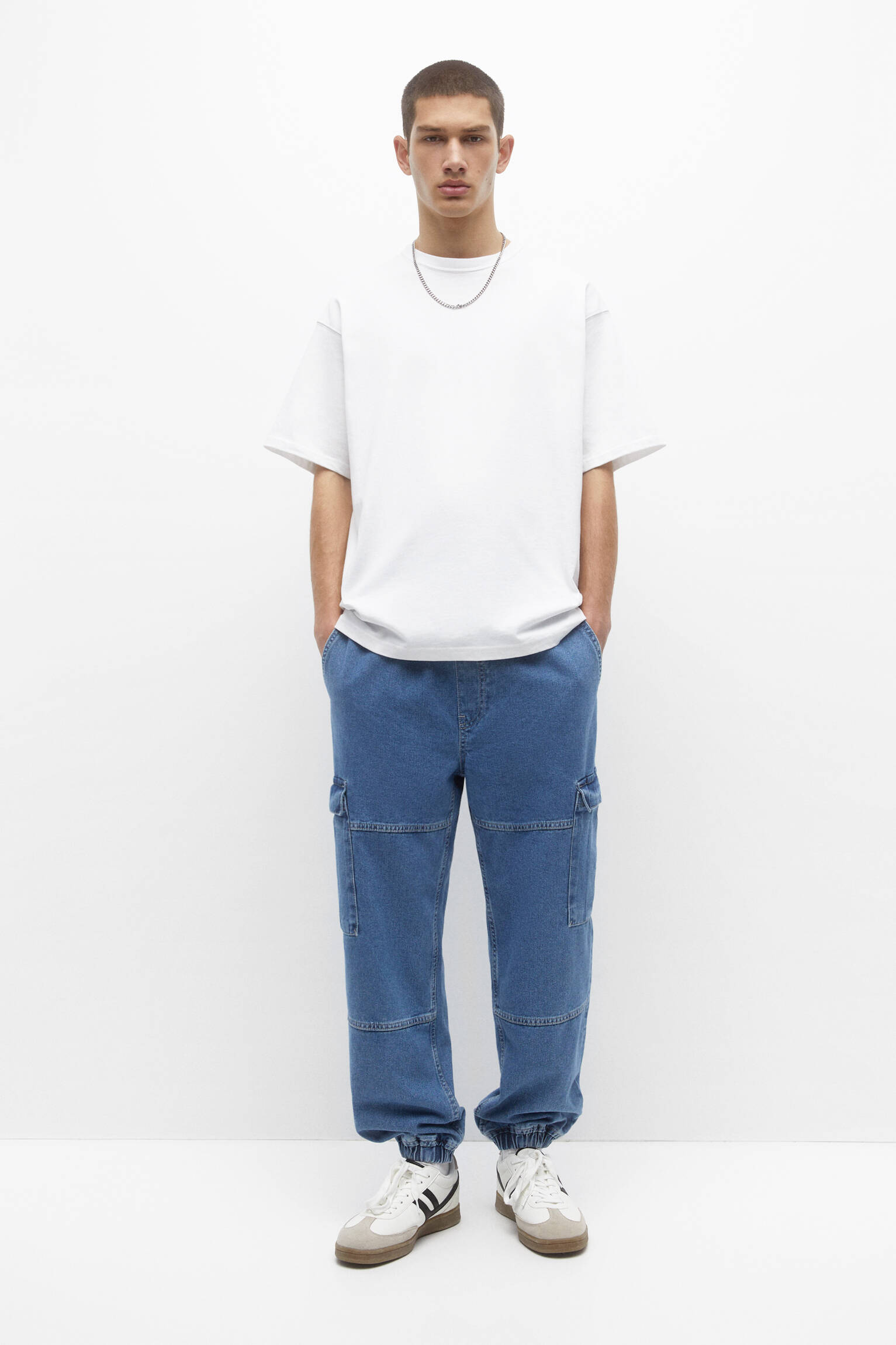 CALÇA CARGO BÁSICA - AZUL ESCURO