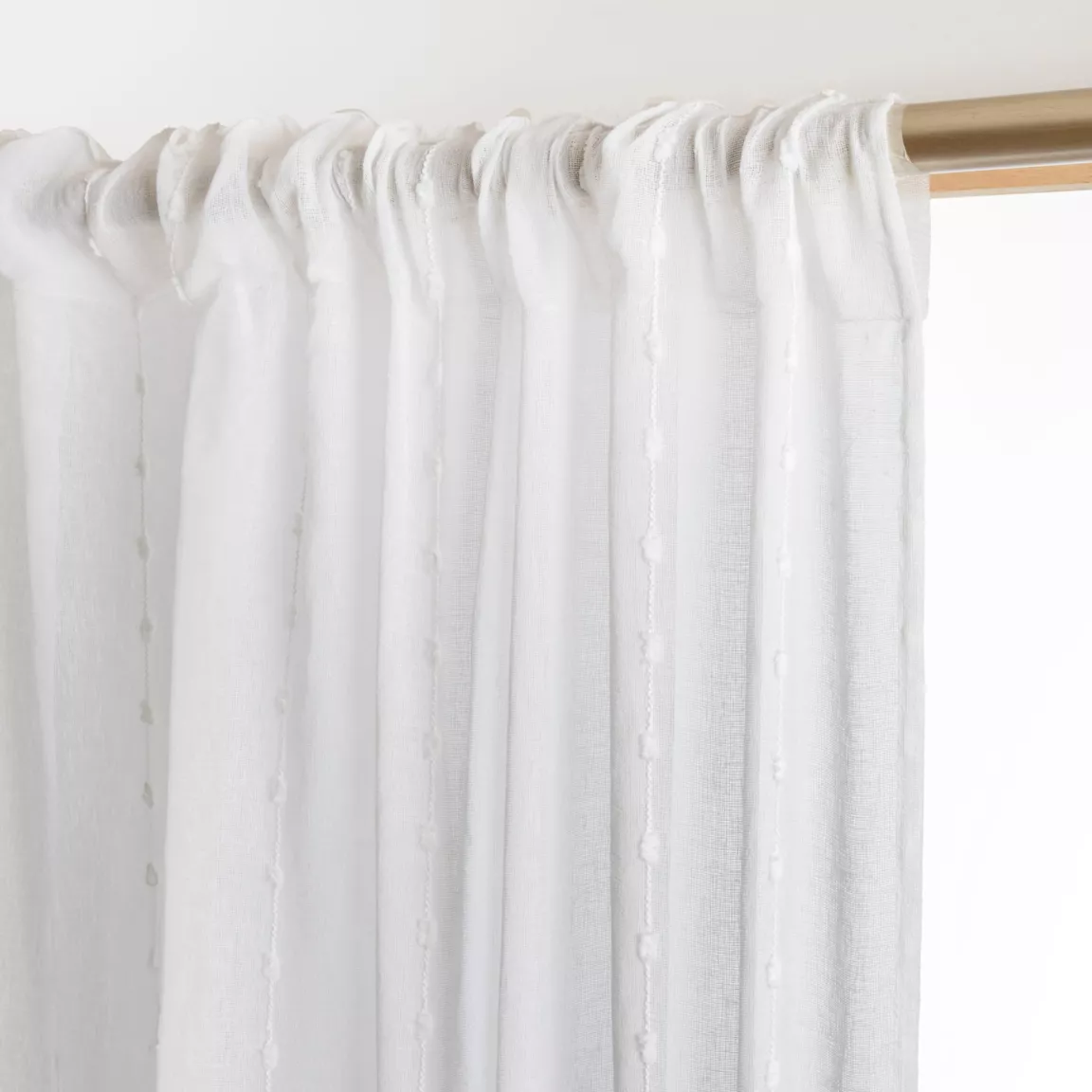 Voilage galon fronceur pompons (140 x 240 cm) Axel Blanc