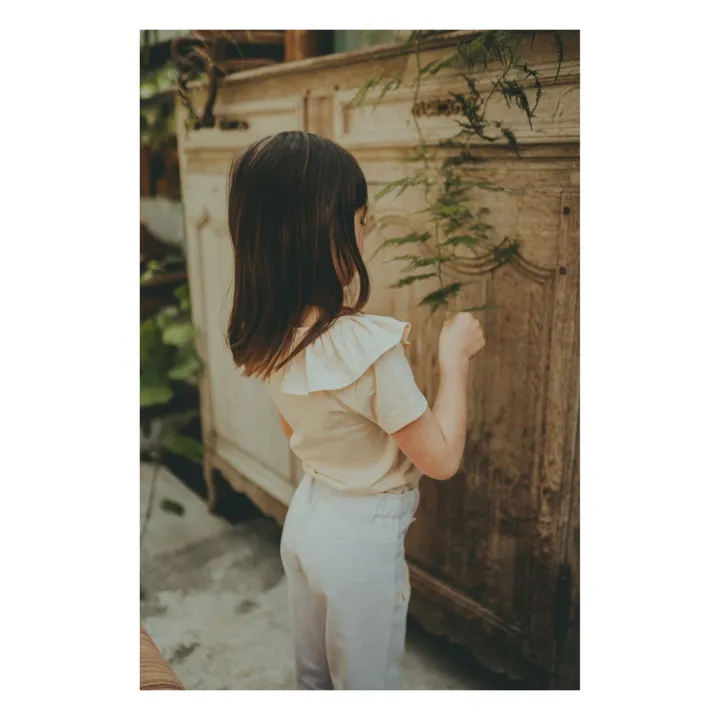Donsje T-Shirt Col à Volants Addie | Rose pâle