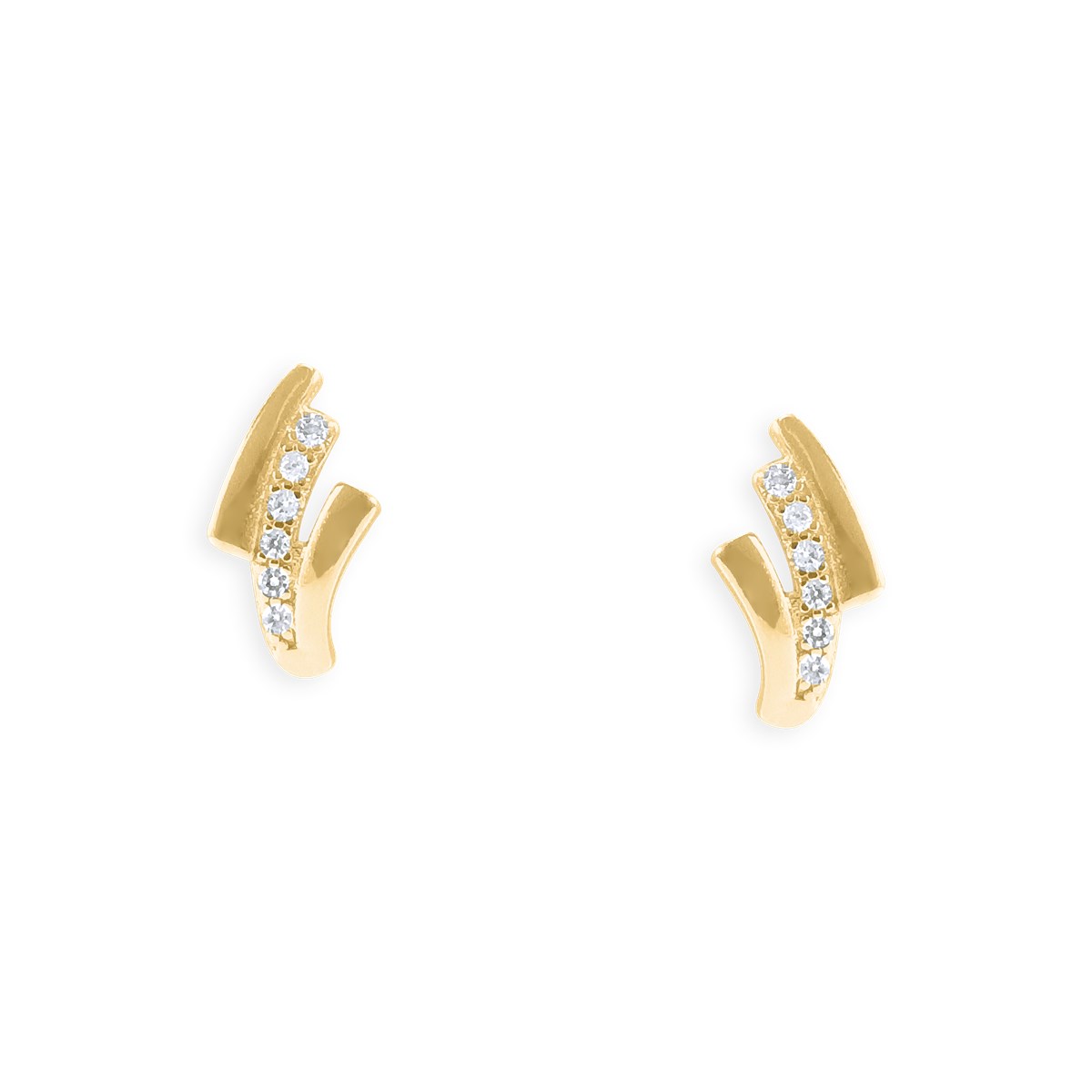Boucles d'oreilles plaquées or avec oxydes de zirconium