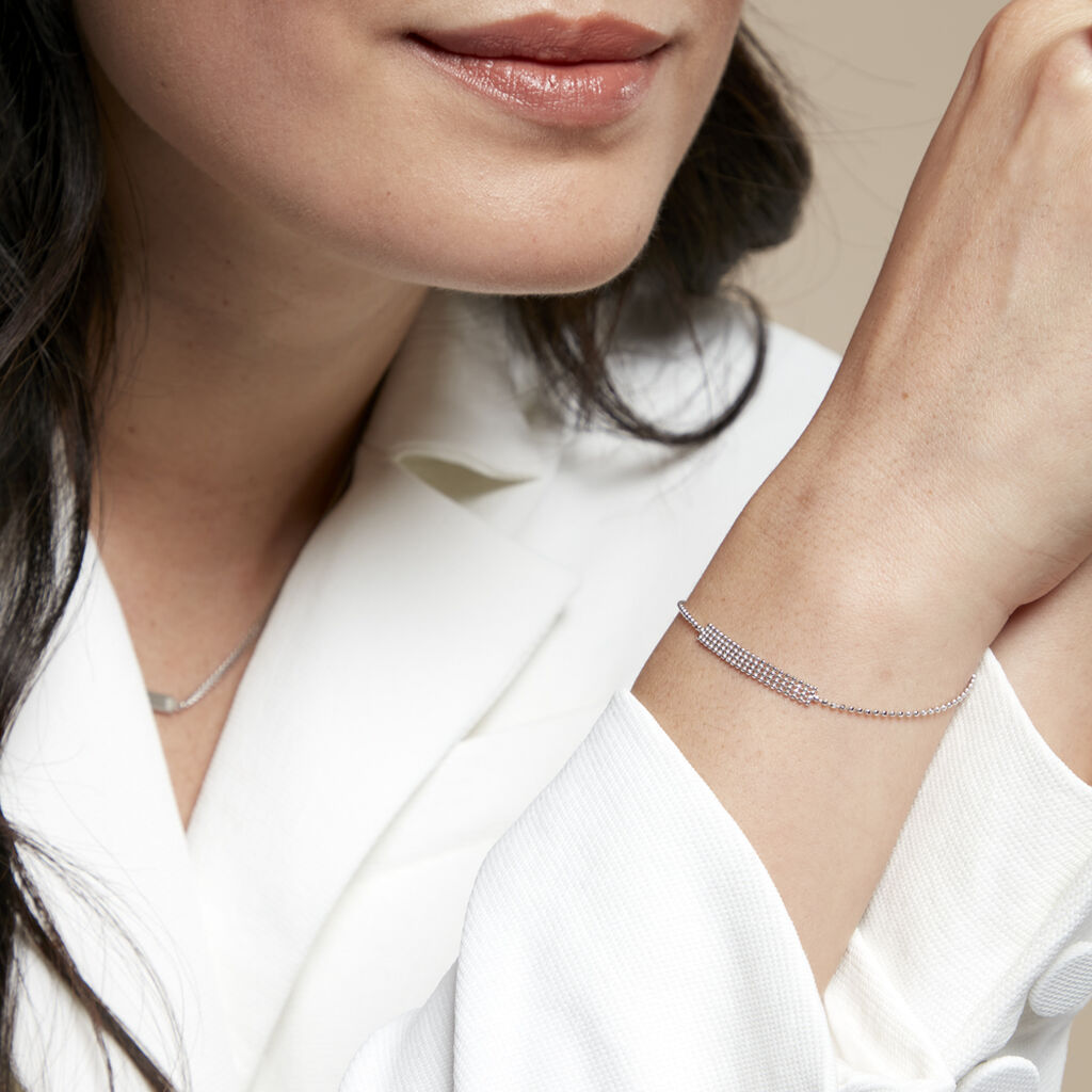 Bracelet Capucine Argent Blanc