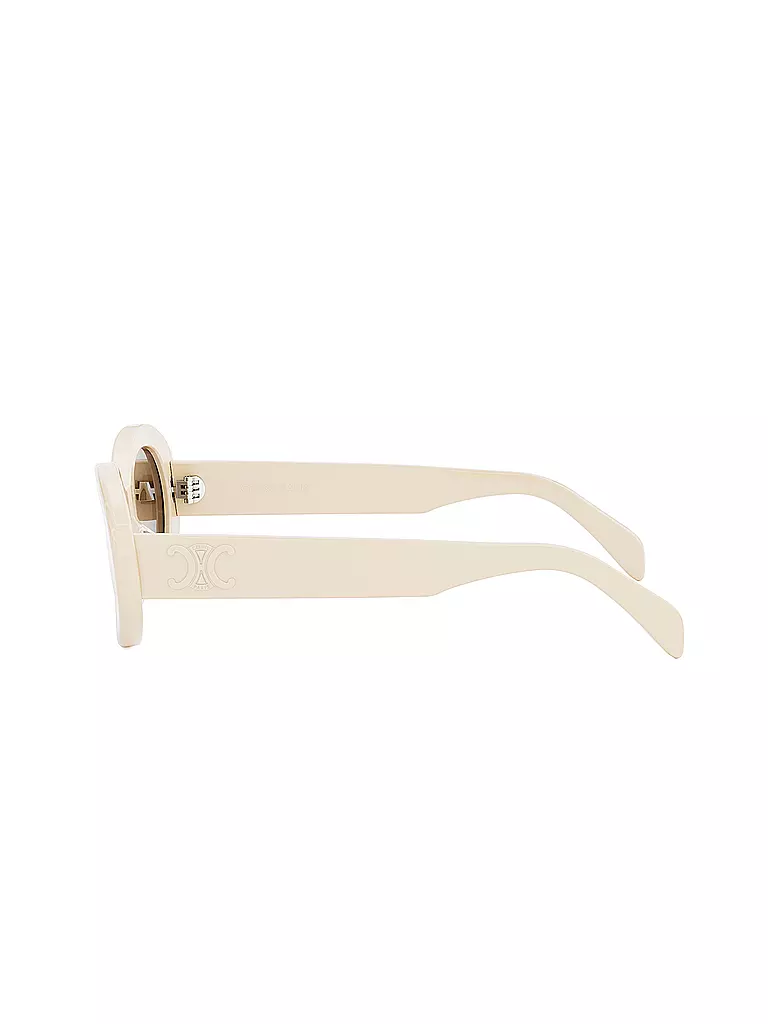 CELINE Triomphe weisse ovale Sonnenbrille creme