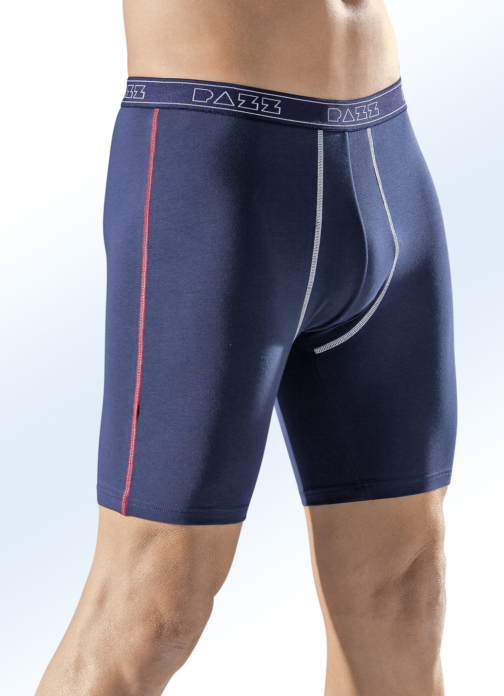 Viererpack Longpants, uni mit Kontrastnähten
