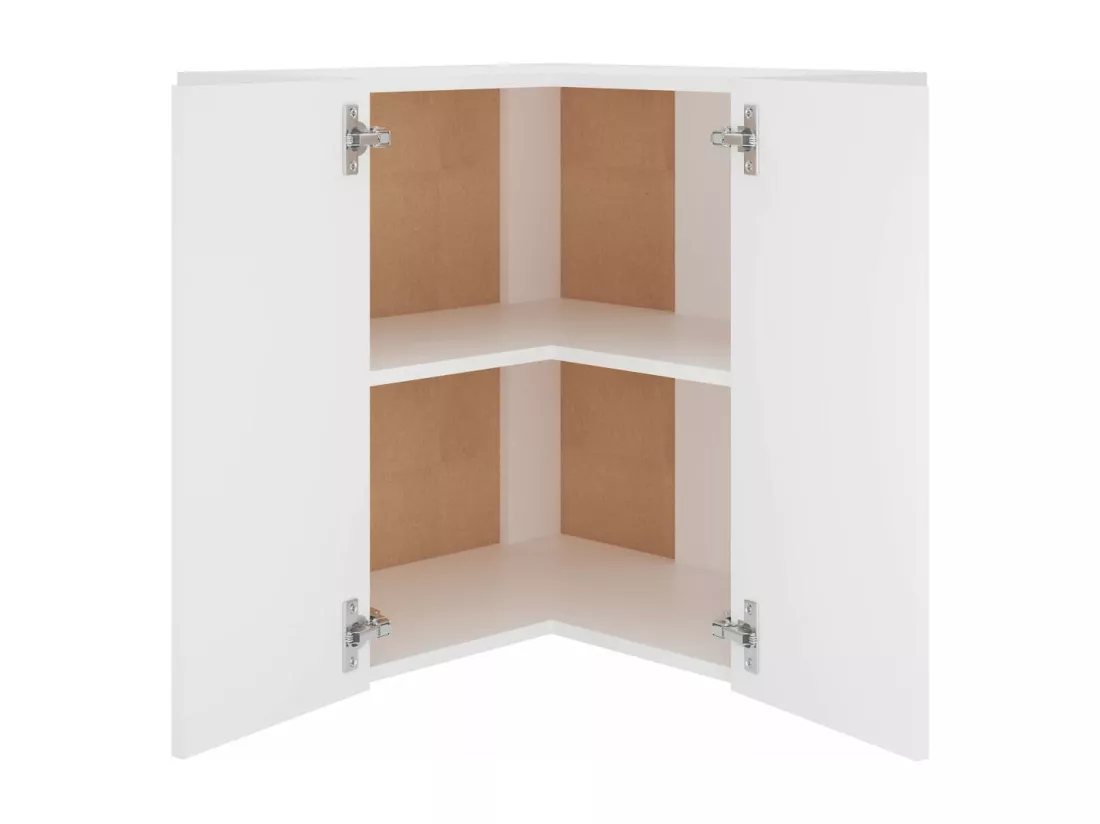 Armoire d'angle suspendue Blanc 57x57x60 cm Bois