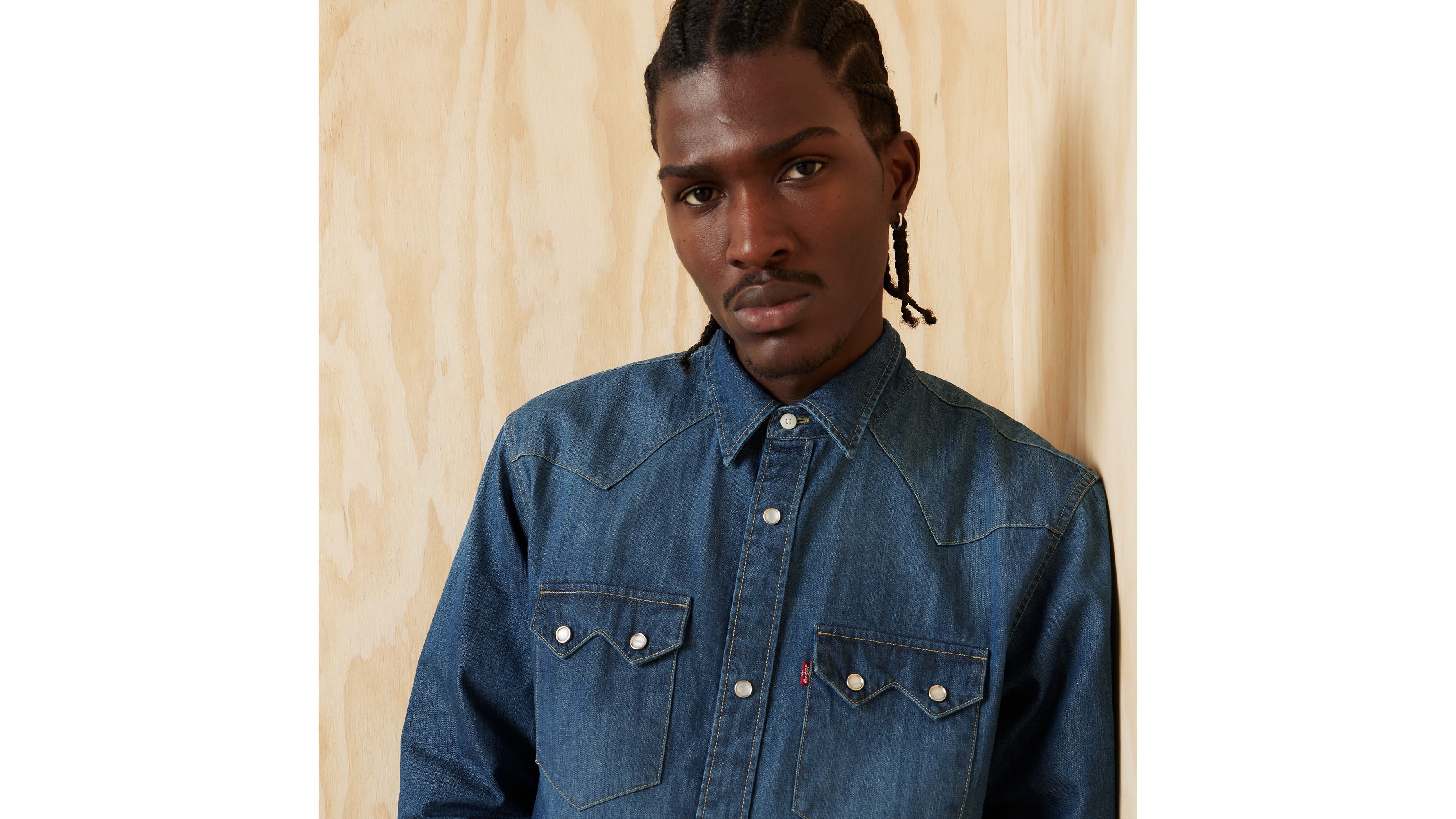 Chemise Western Sawtooth Relaxed - Hanson Med Indigo - Bleu