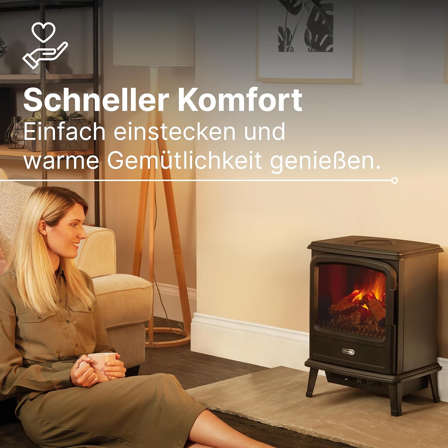 Dimplex Elektrokamin Evandale - Elektrokamin mit Heizung und Kaminfeuer - 1000W / 2000W - Wasserdampf Kamin - LED Optimyst 3D Flammeneffekt - Inklusive Fernbedienung - Black