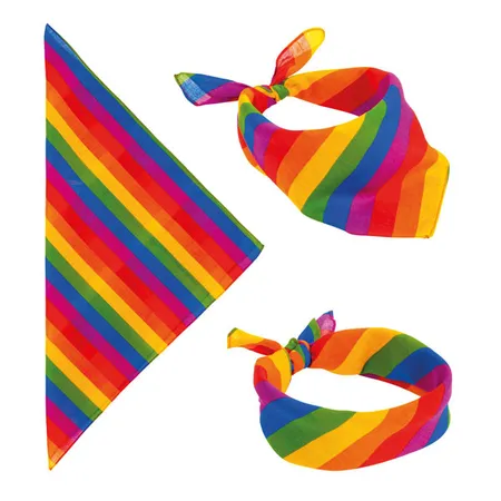 Widmann Bandana Regenbogen aus Baumwolle, 55 x 55 cm