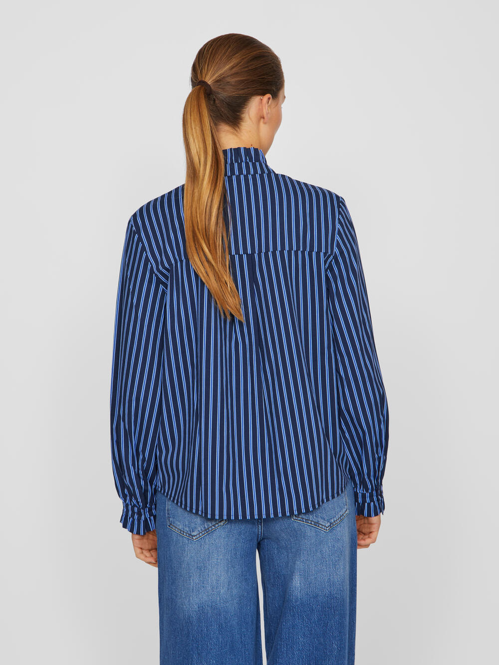 Vila  Vimutte Frill L/S skjorte - Navy Blazer