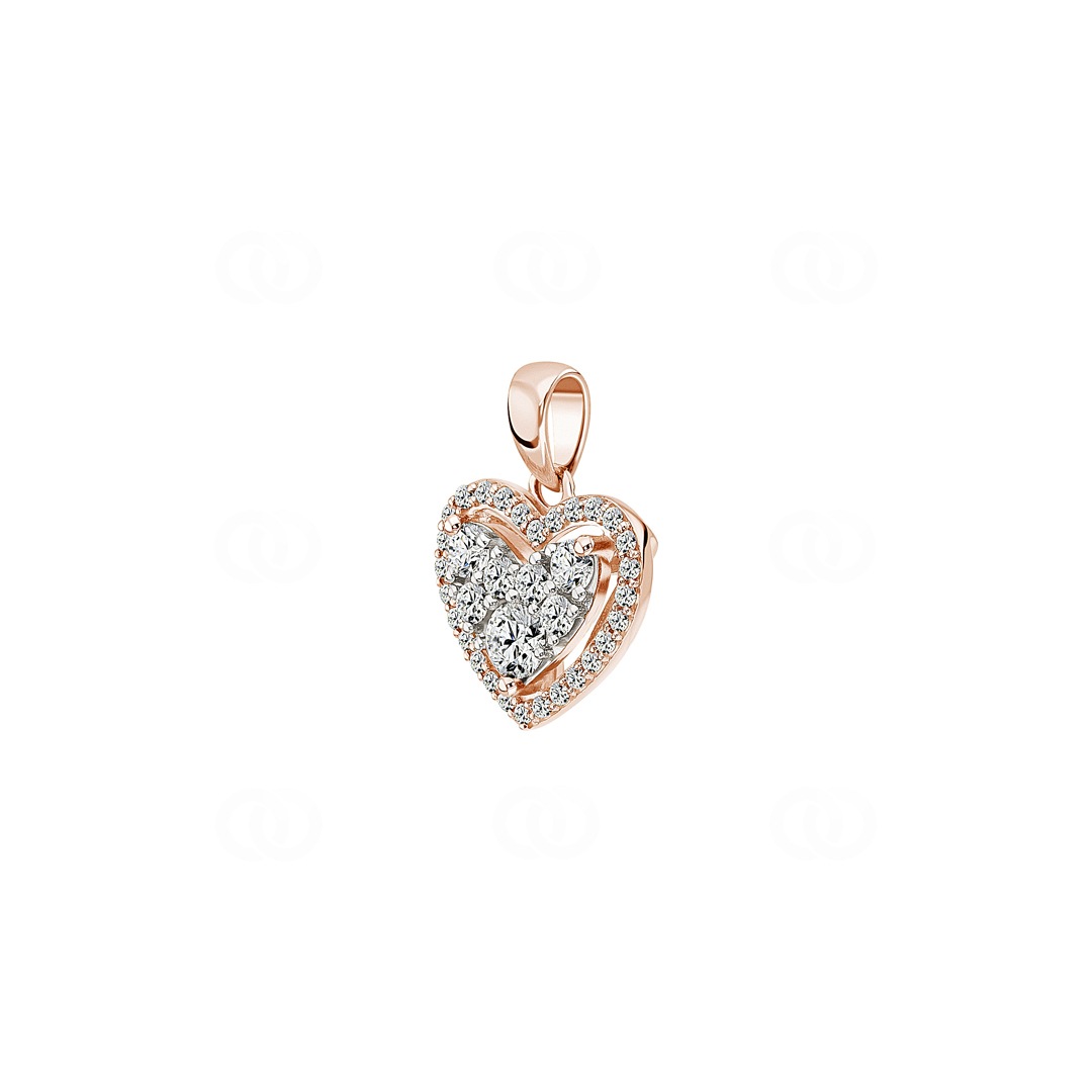 Anhänger 750/18 K Roségold Herz mit Diamanten 0.51 ct H/si