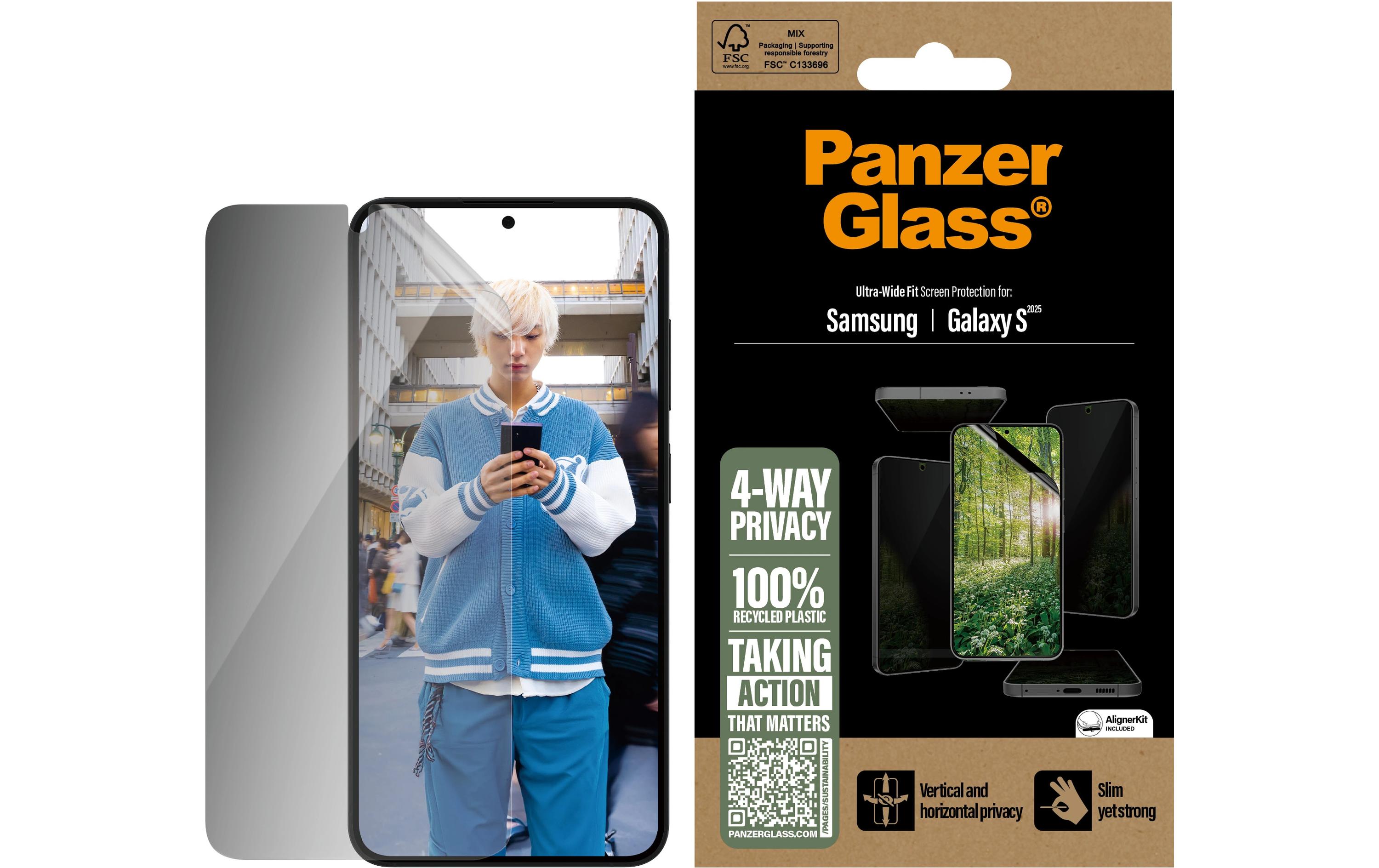 Displayschutz Ultra Wide Fit UWF Eco Matrix Galaxy S254-Way-Privacy Display-Schutzfolie für das Samsung Galaxy S25