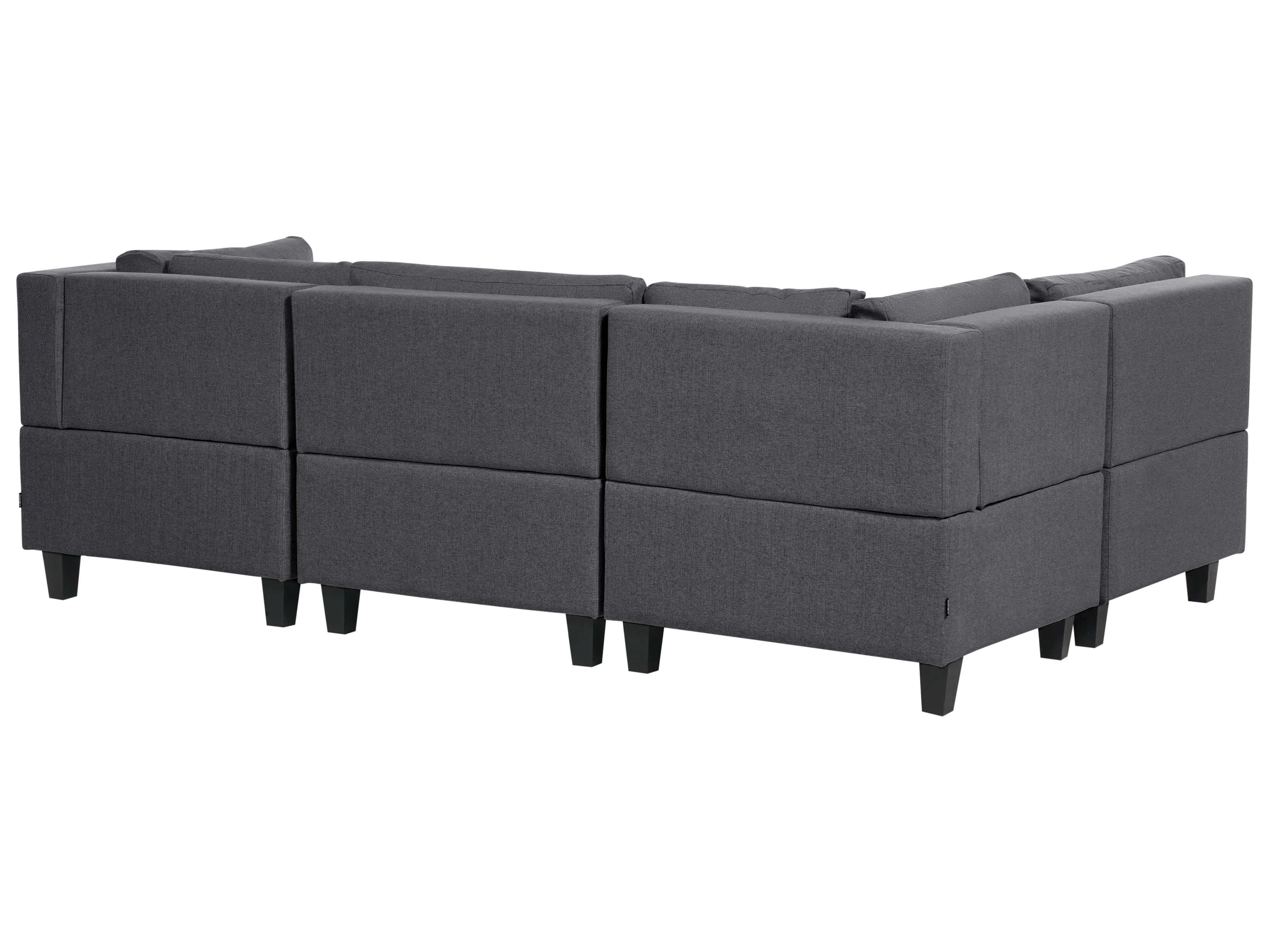 Modulaire U-vormige bank 5-zits UNSTAD Stof Donkergrijs met ottomaan