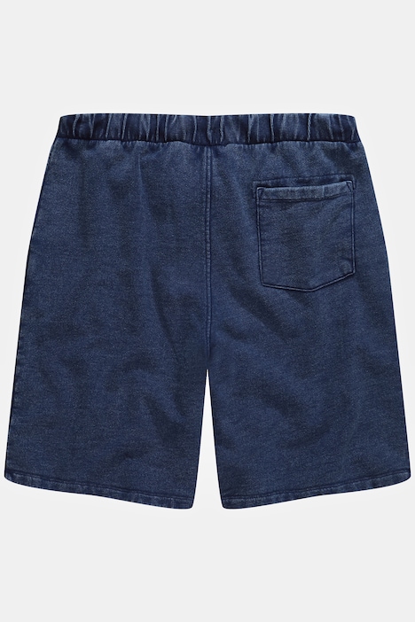 Bermuda, Sweat, Indigo-Waschung, Elastikbund, bis 8 XL