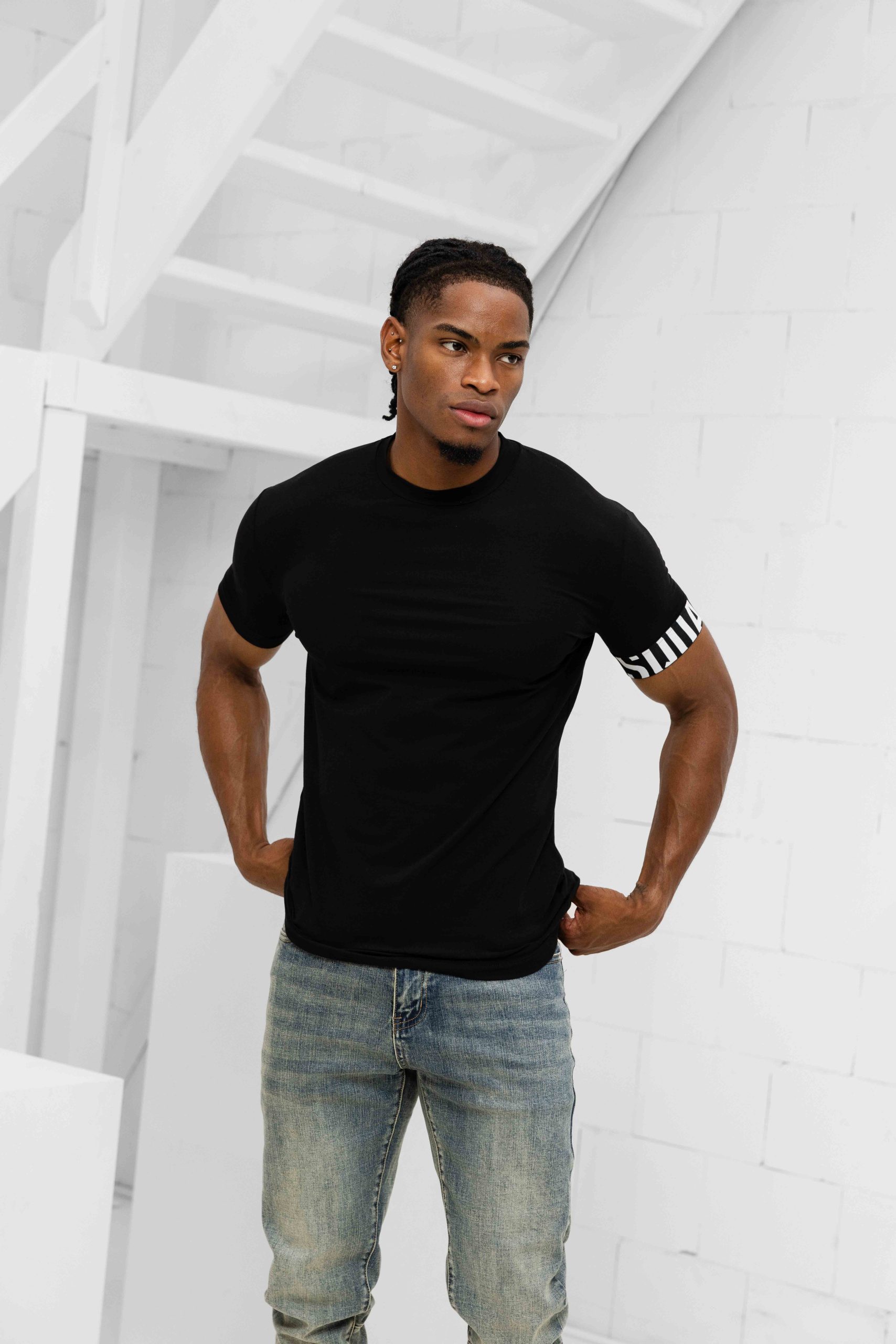 Dsquared2 Round Neck T-Shirt Heren Zwart/Wit