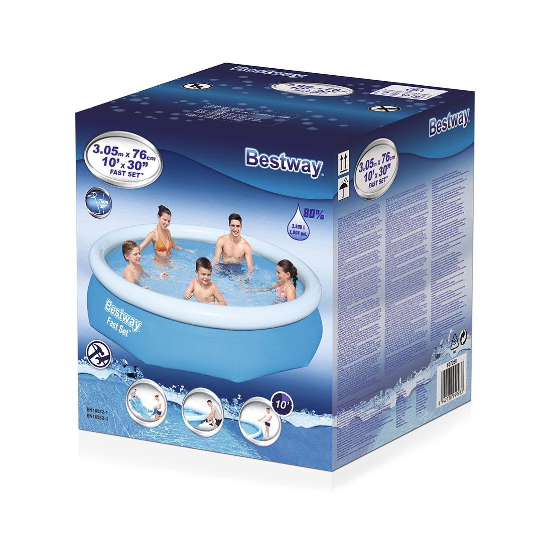 Bestway Fast Set Pool rund ohne Pumpe, 305 x 76cm