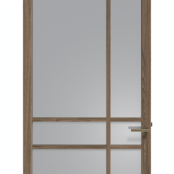 Arne & Bodil binnendeur ABE105 rook glas - donker eiken houtlook afwerking