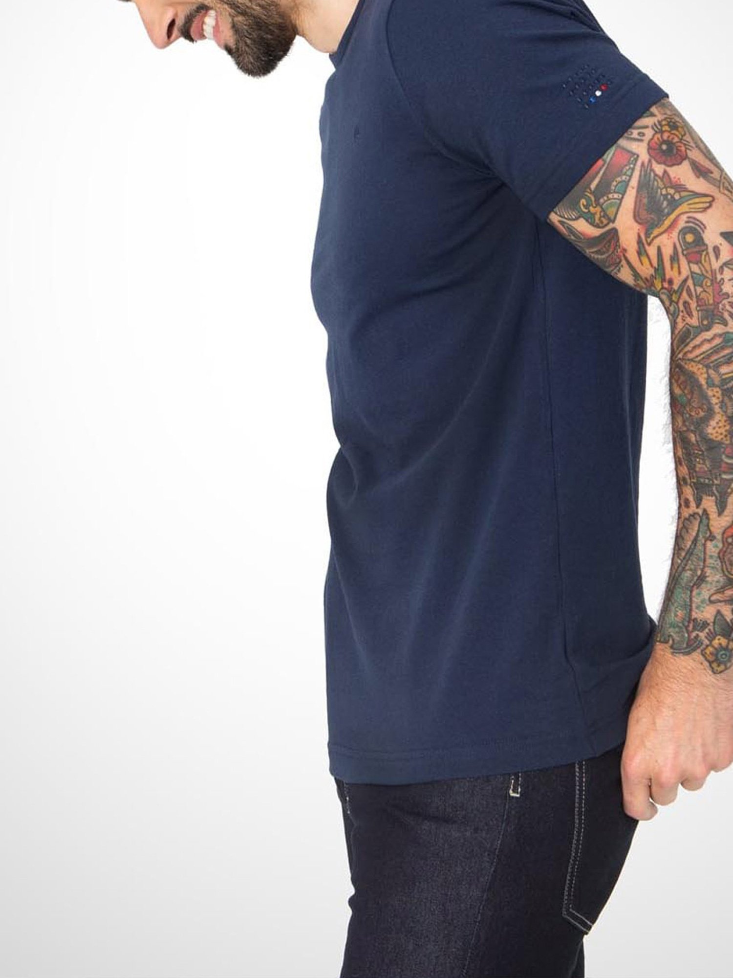 Tee-Shirt Homme Coton & Polyester Recyclé Marine