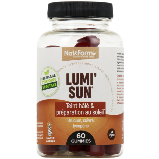 Nat & Form Lumi Sun Gummies bronzage et préparation au soleil