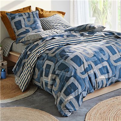 Linge de lit motifs graphiques
