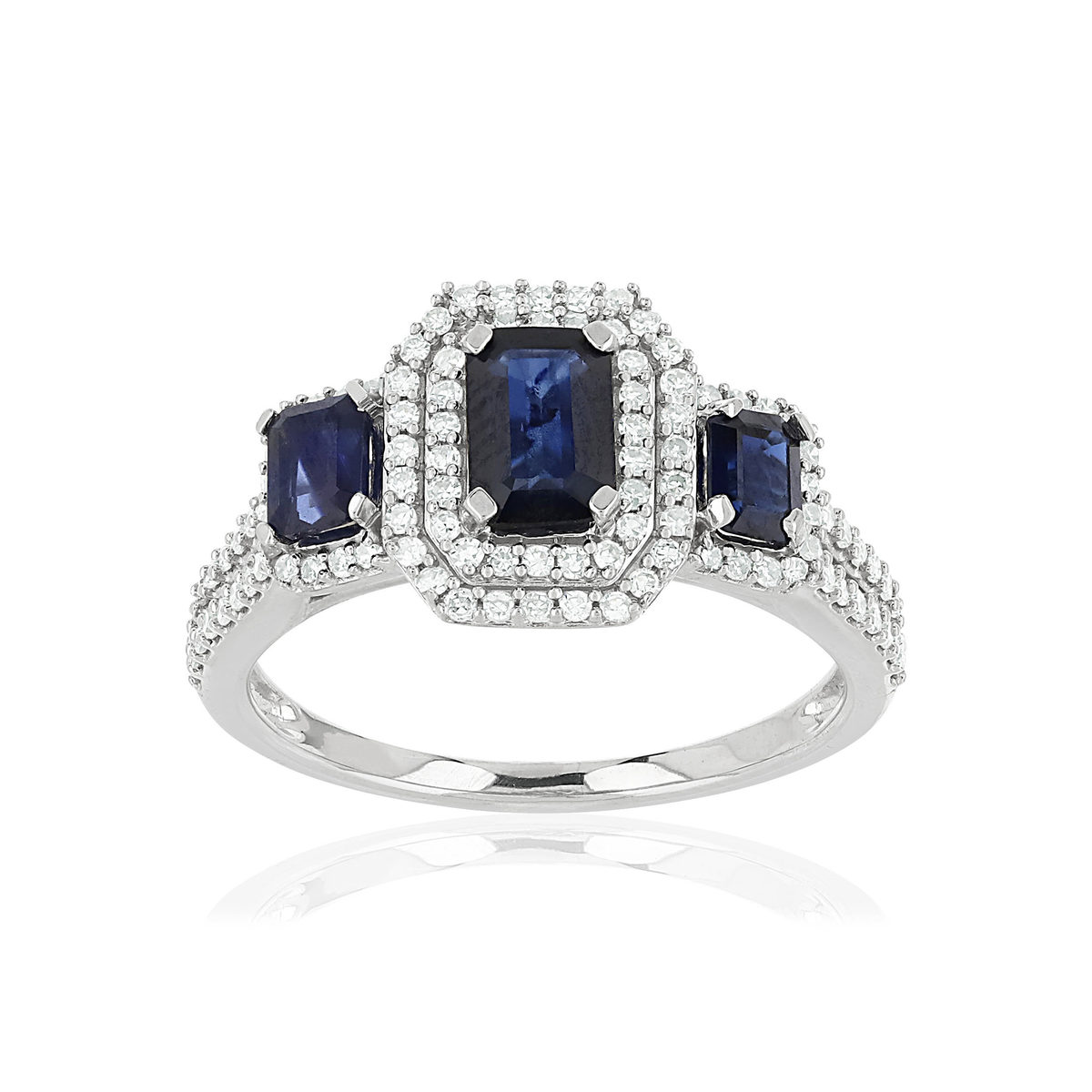 Bague MATY Or 750 blanc Saphirs et Diamants
