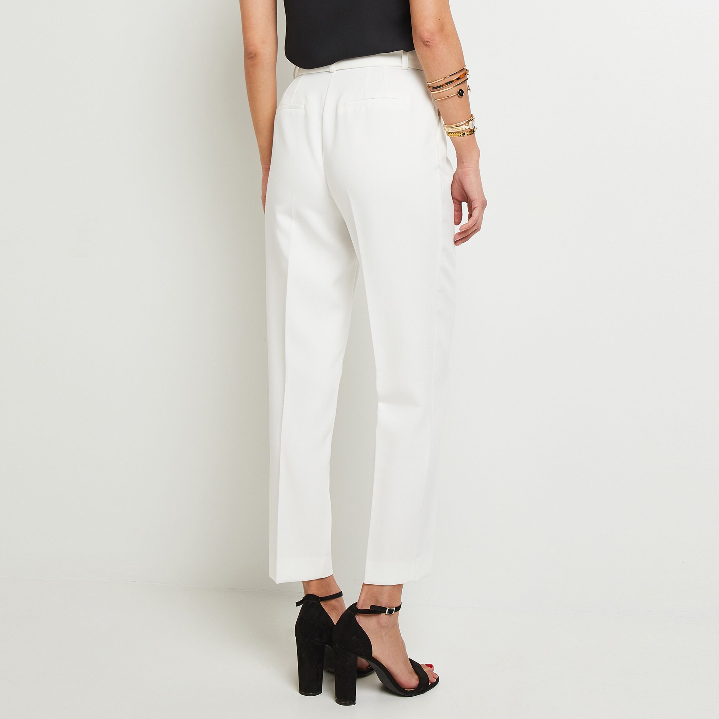 Pantalon cigarette femme - BLANC