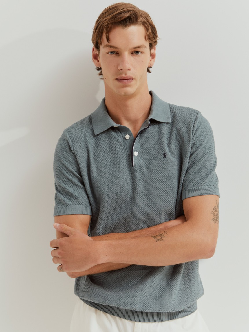 Polo regular fit com textura