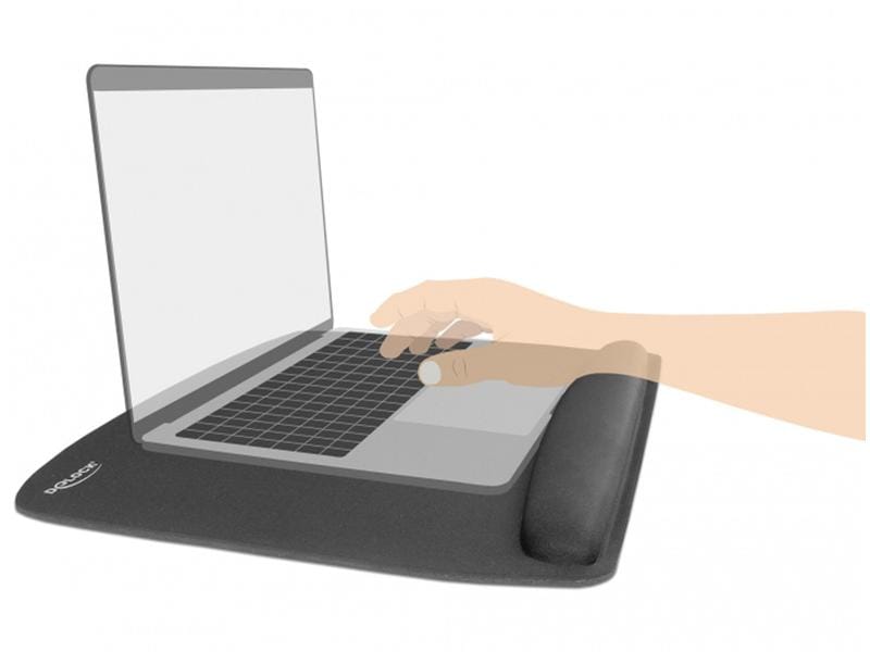 Delock Ergonomische Mausmatte mit Handballenauflage Schwarz Ergonomische Mausmatte mit Handgelenkauflage