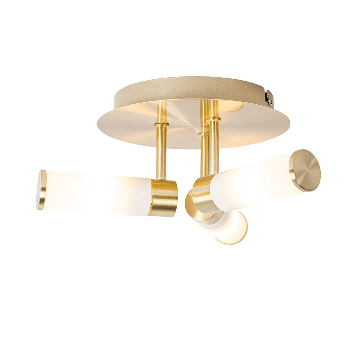 Moderne badkamer plafondlamp messing 3-lichts IP44 - Bath