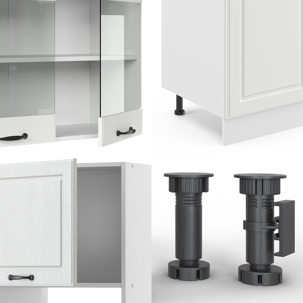 Vicco Küchenzeile Küchenblock Einbauküche R-Line 300 cm Landhaus Weiß MUS