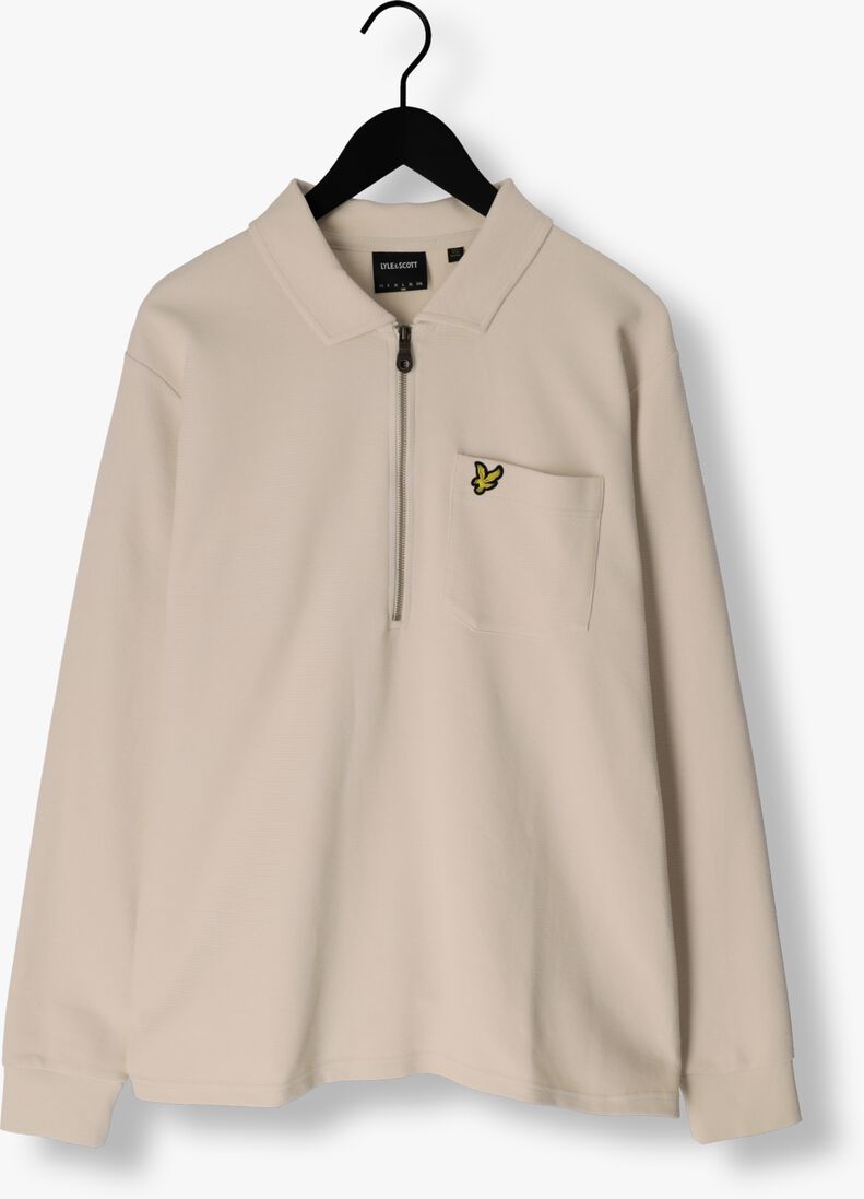 LYLE & SCOTT gebroken wit lyle & scott sweater crest textured quarter zip