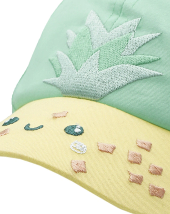 Basecap ANANAS in aqua/hellgelb
