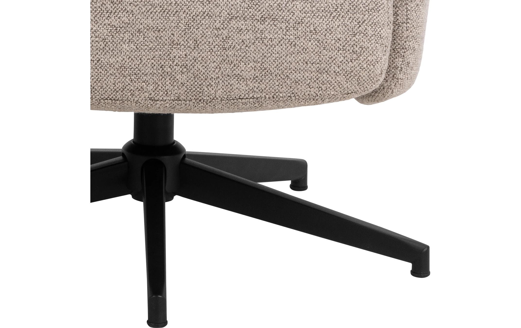 Sessel London Stahl/Textil, Beige<br>Edler Relaxsessel mit passendem Fusshocker
