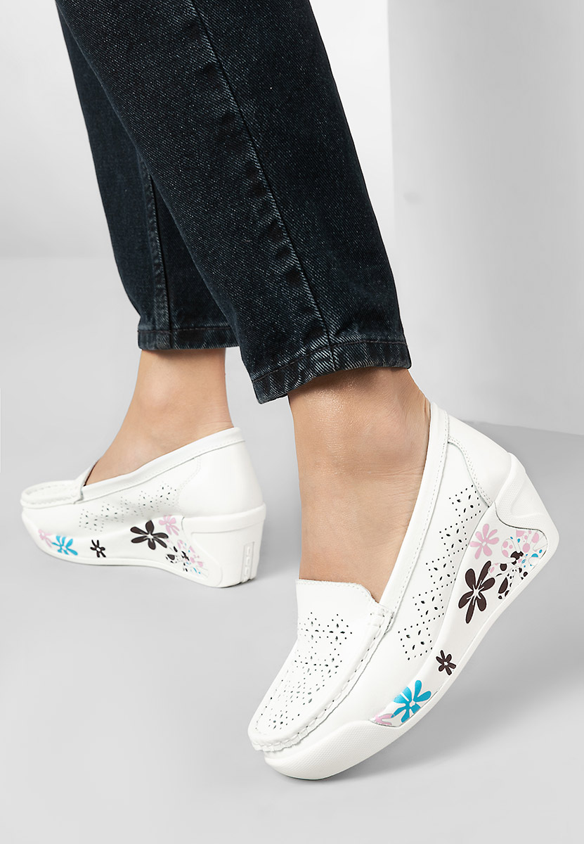 Mocassins en cuir naturel blancs Havana