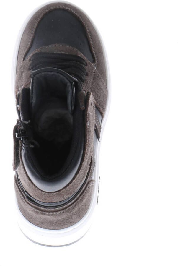 Hip leren sneakers taupe