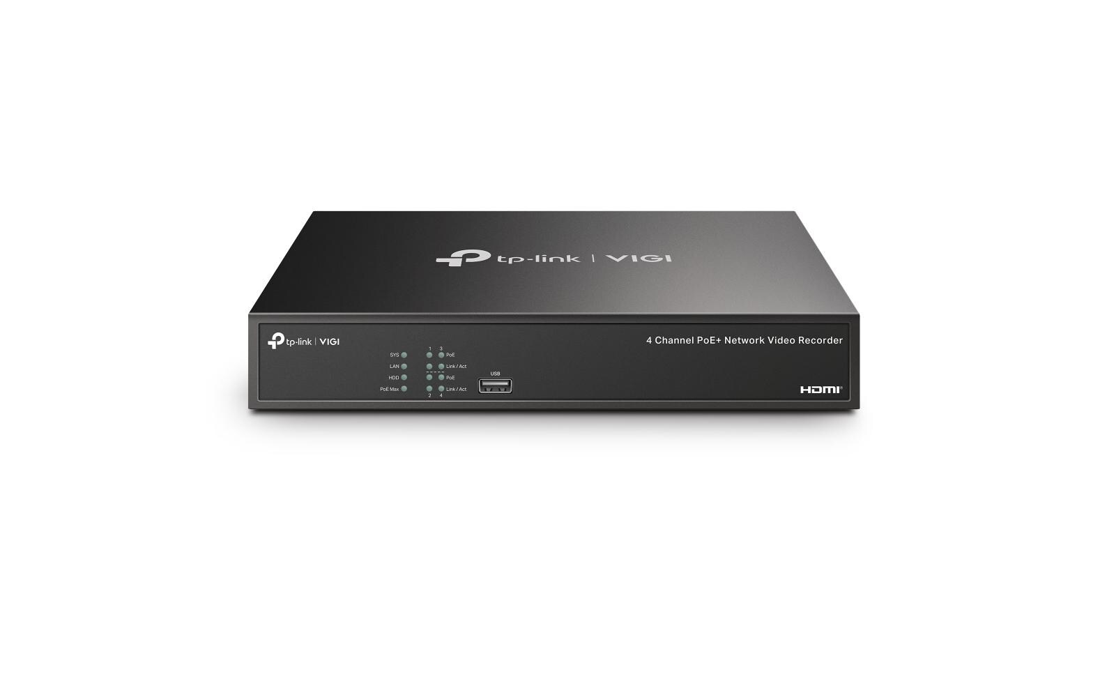 Netzwerkrekorder PoE VIGI NVR1004H-4P 0 TB, 4 Kanal<br>VIGI 4-Kanal-PoE-Netzwerk-Videorekorder