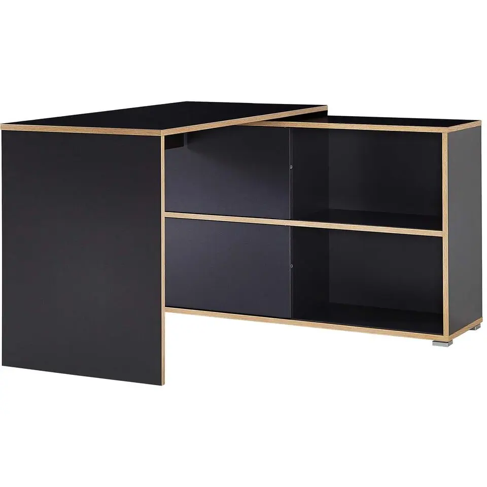 Hoekbureau Tyson 120x120 cm - antraciet/eik