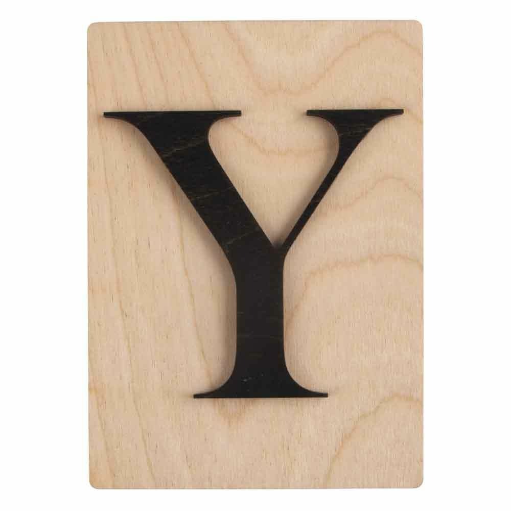 Lettre en bois 14,8 x 10,5 cm - y