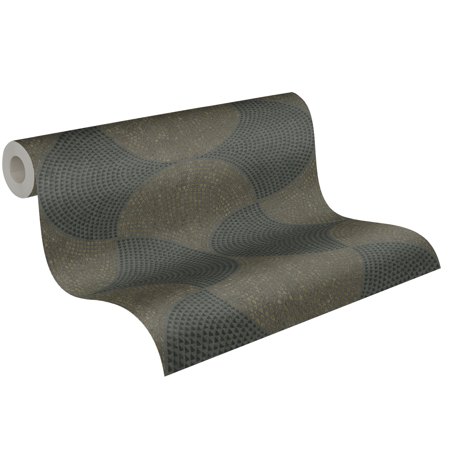 Vliestapete - grau-metallic- Grafik - 10 Meter