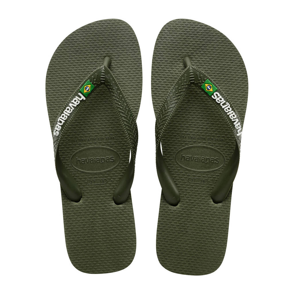 Havaianas Brasil Logoteenslippers groen