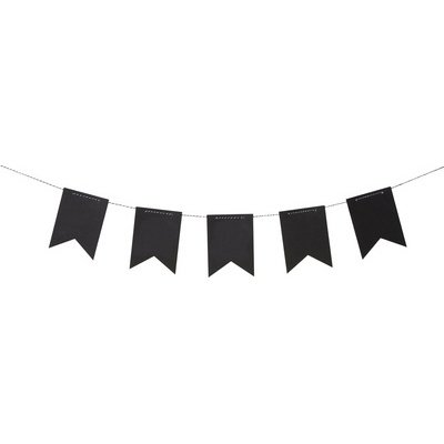Guirlande de fanions tableau noir, 14 fanions, noir