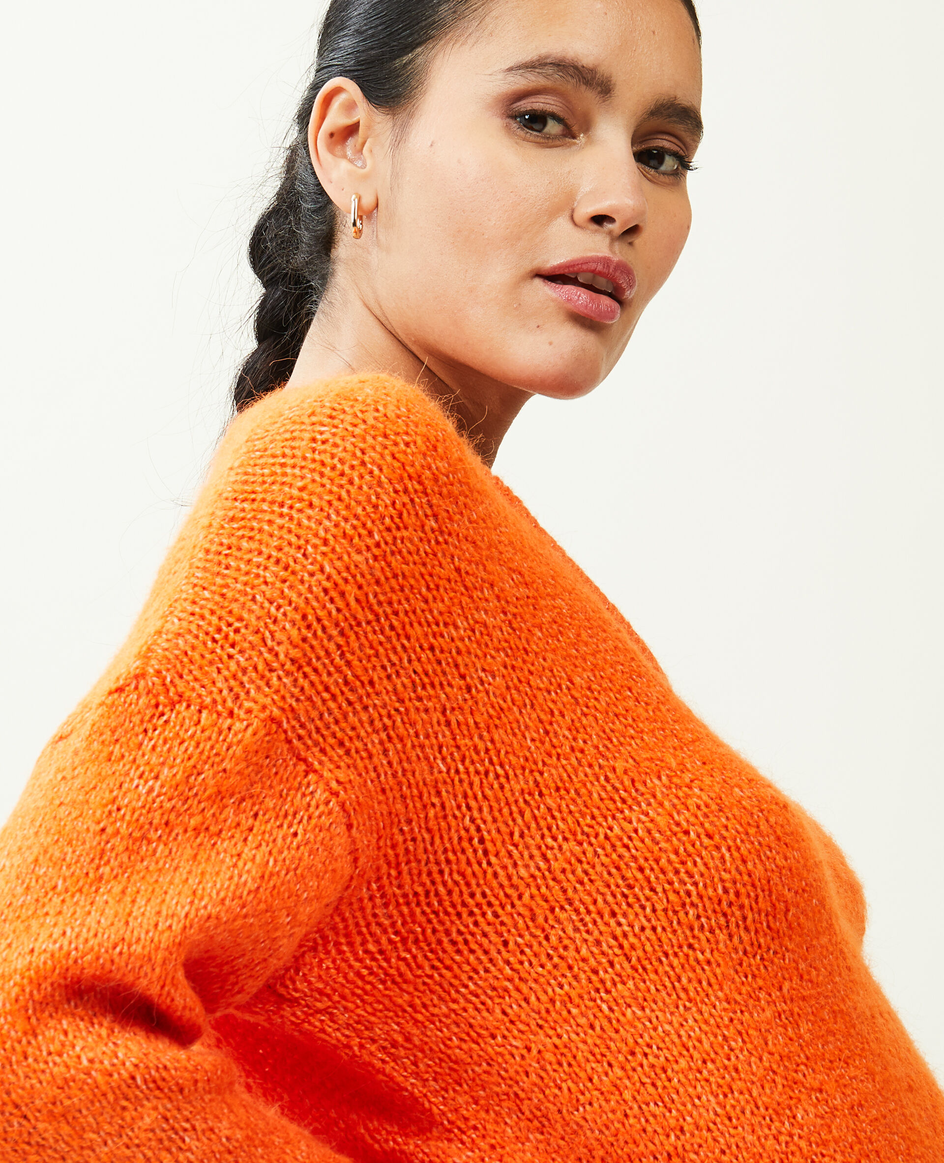 Pull col V - Orange