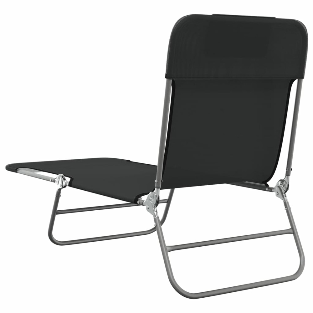 Chaises longues pliables 2 pcs noir textilène et acier